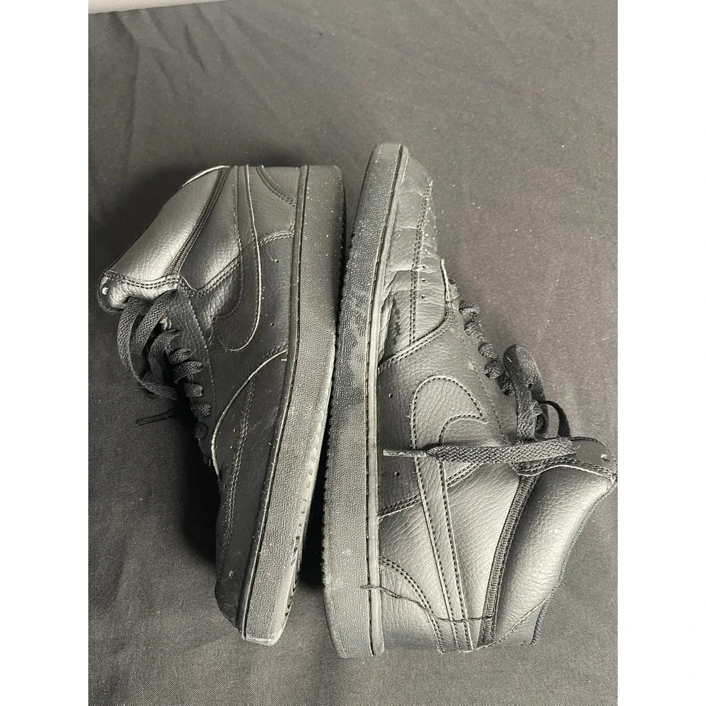 Nike Court Vision Mid Next Nature Mens 8.5 Triple Black Sneakers DN3577-003